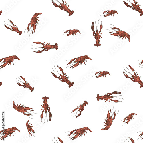 doodle lobster pattern