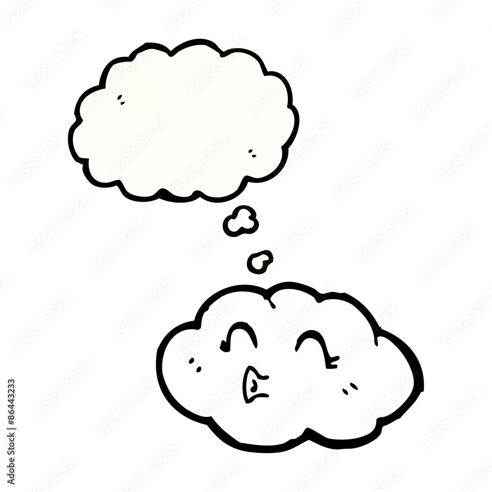 cute cartoon cloud with thought bubble cute cartoon cloud with thought bubble