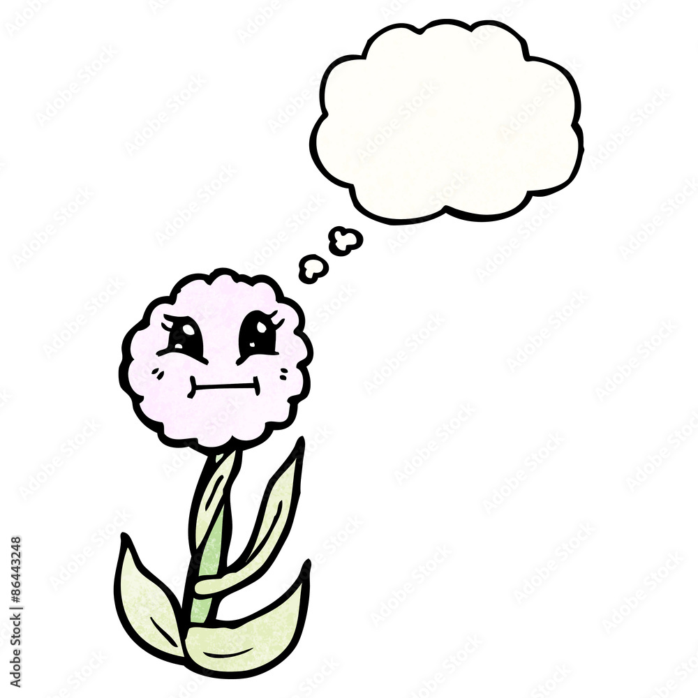 cartoon flower with thought bubble cartoon flower with thought bubble