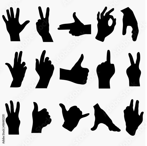 Hand silhouettes vector background