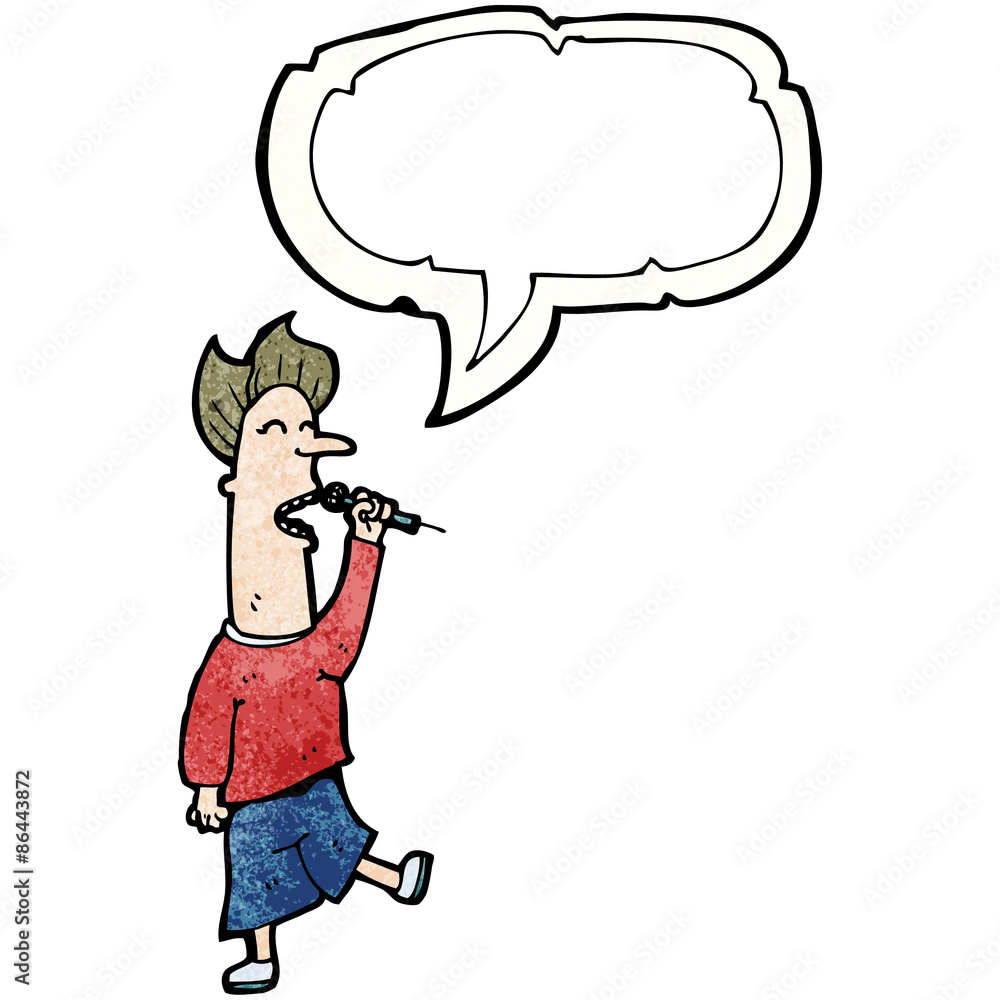 Fototapeta premium cartoon singing man