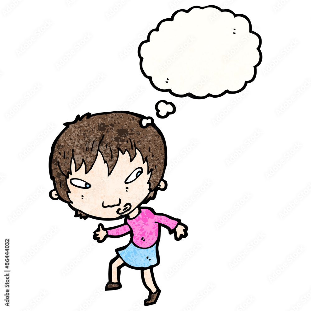 cartoon girl walking quietly cartoon girl walking quietly