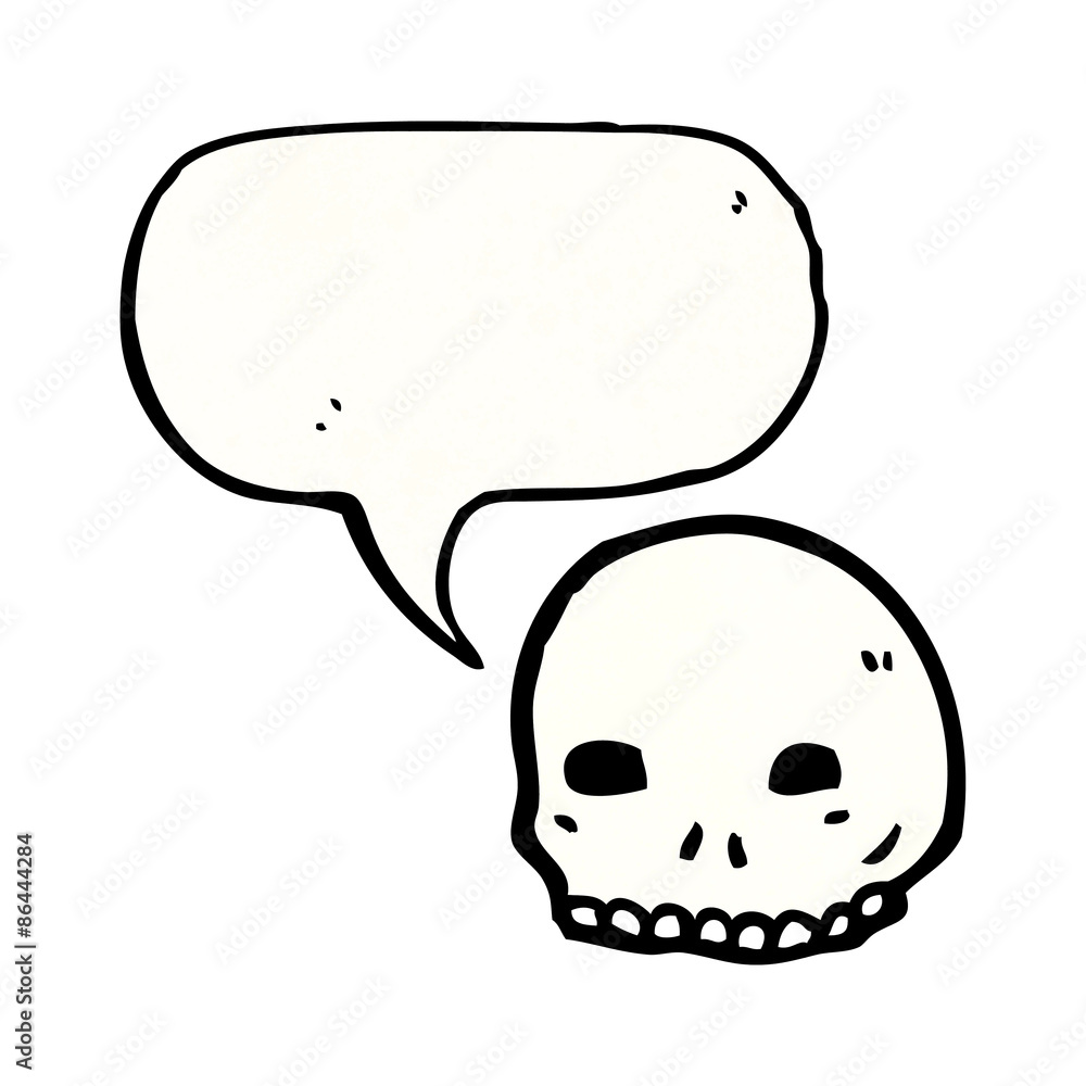 spooky skull symbol with speech bubble spooky skull symbol with speech bubble