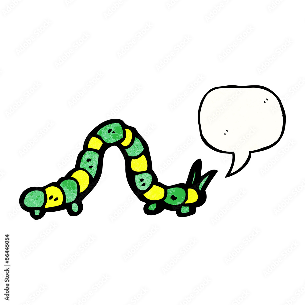 Obraz premium cartoon crawling caterpillar