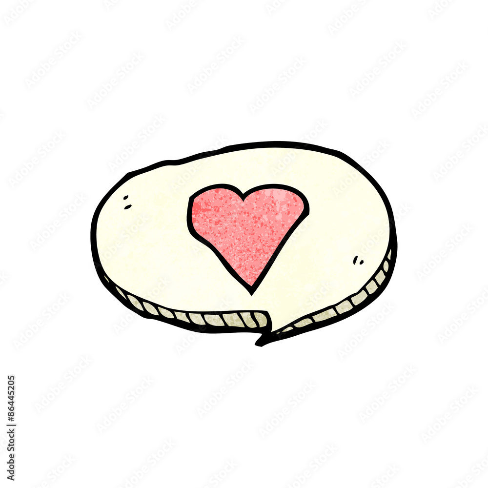 cartoon speech bubble with love heart cartoon speech bubble with love heart