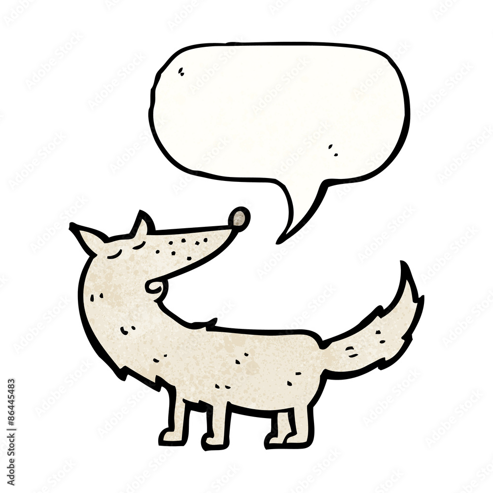 cartoon wolf with speech bubble cartoon wolf with speech bubble