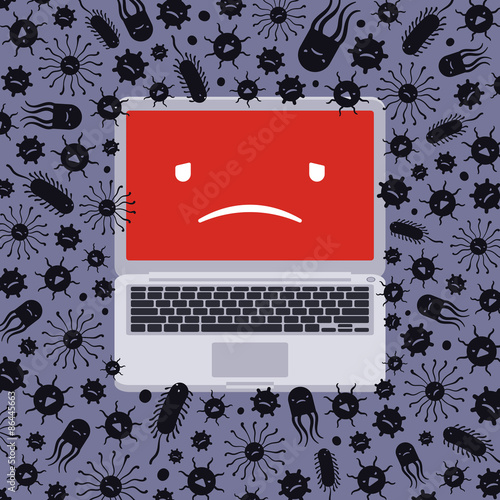 Laptop captured by viruses
