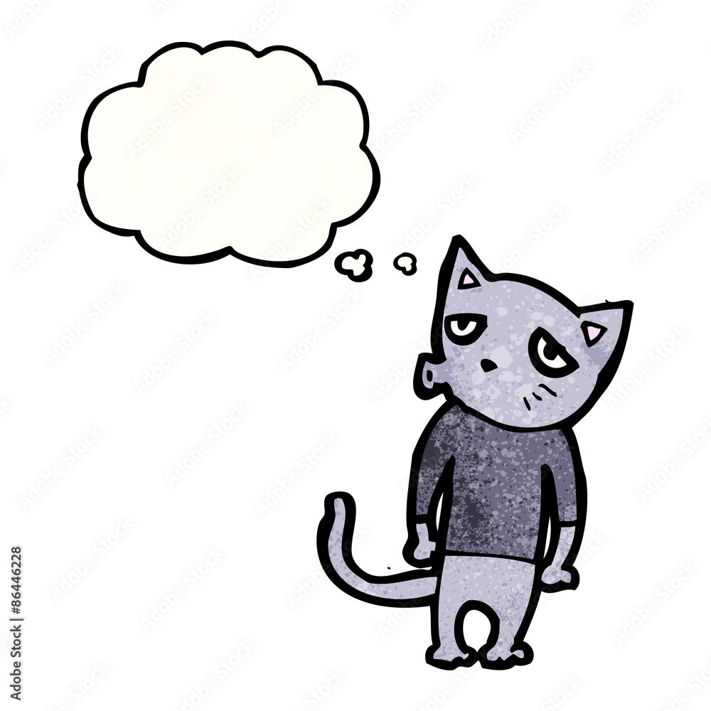 cartoon cat with thought bubble cartoon cat with thought bubble