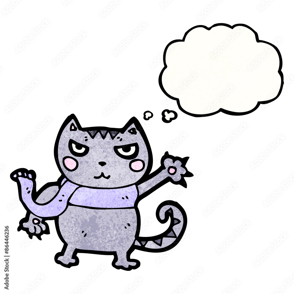 cartoon cat with thought bubble cartoon cat with thought bubble