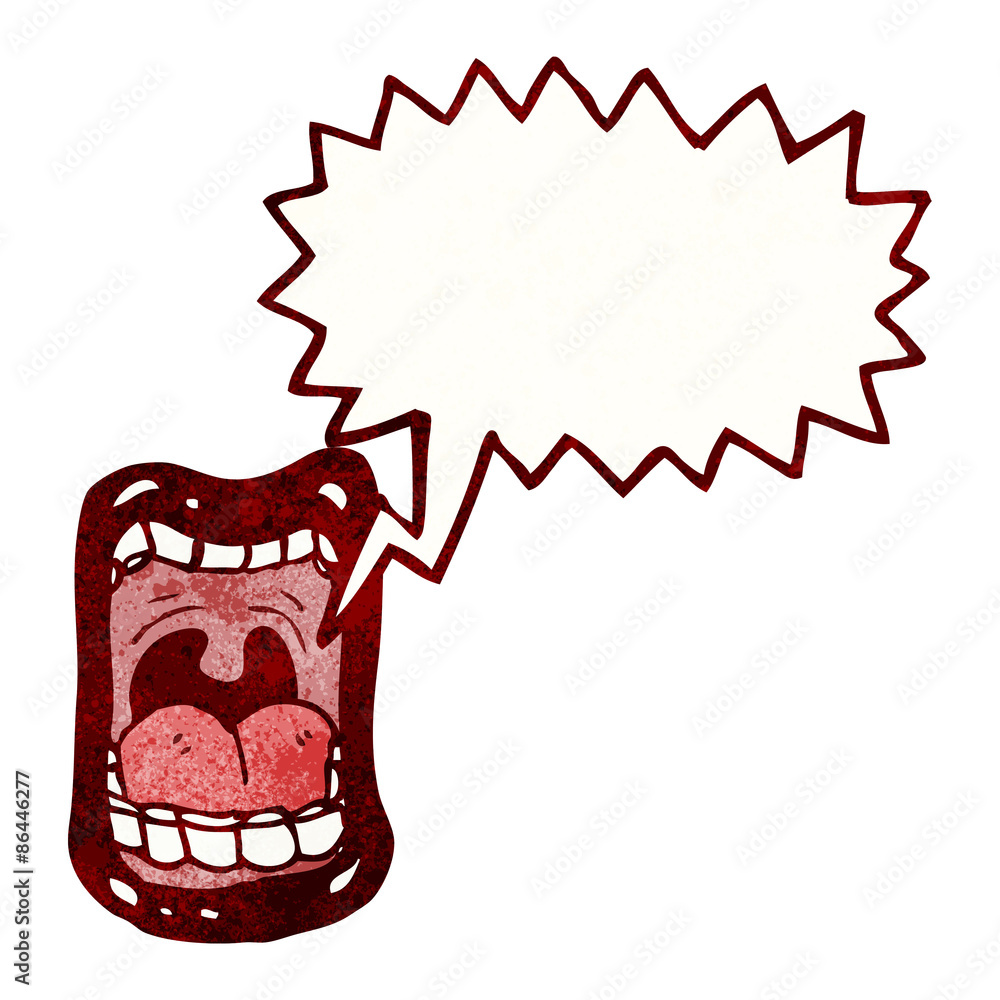 cartoon shouting mouth symbol