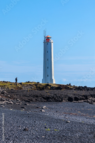 Lighthouse in West Iceland at sunny weather © dvoevnore