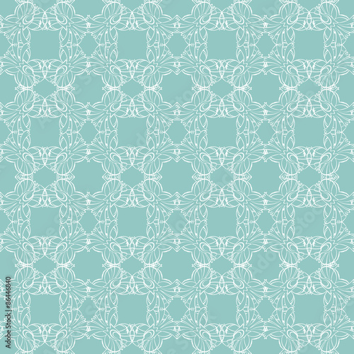 Vector Sea Green Abstract Drawing Seamless Pattern