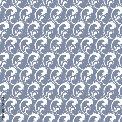 Vector Silver Gray Abstract Waves Swirls Seamless Pattern