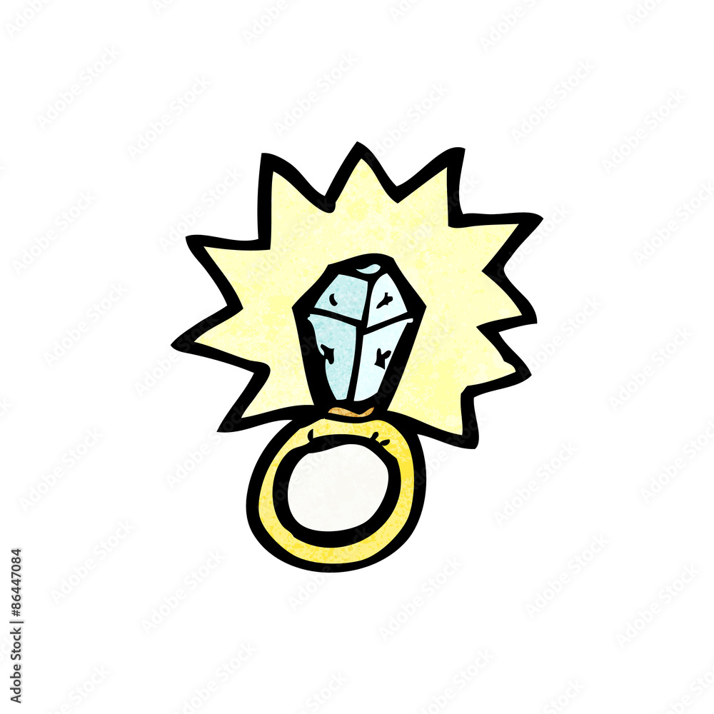 huge diamond ring cartoon