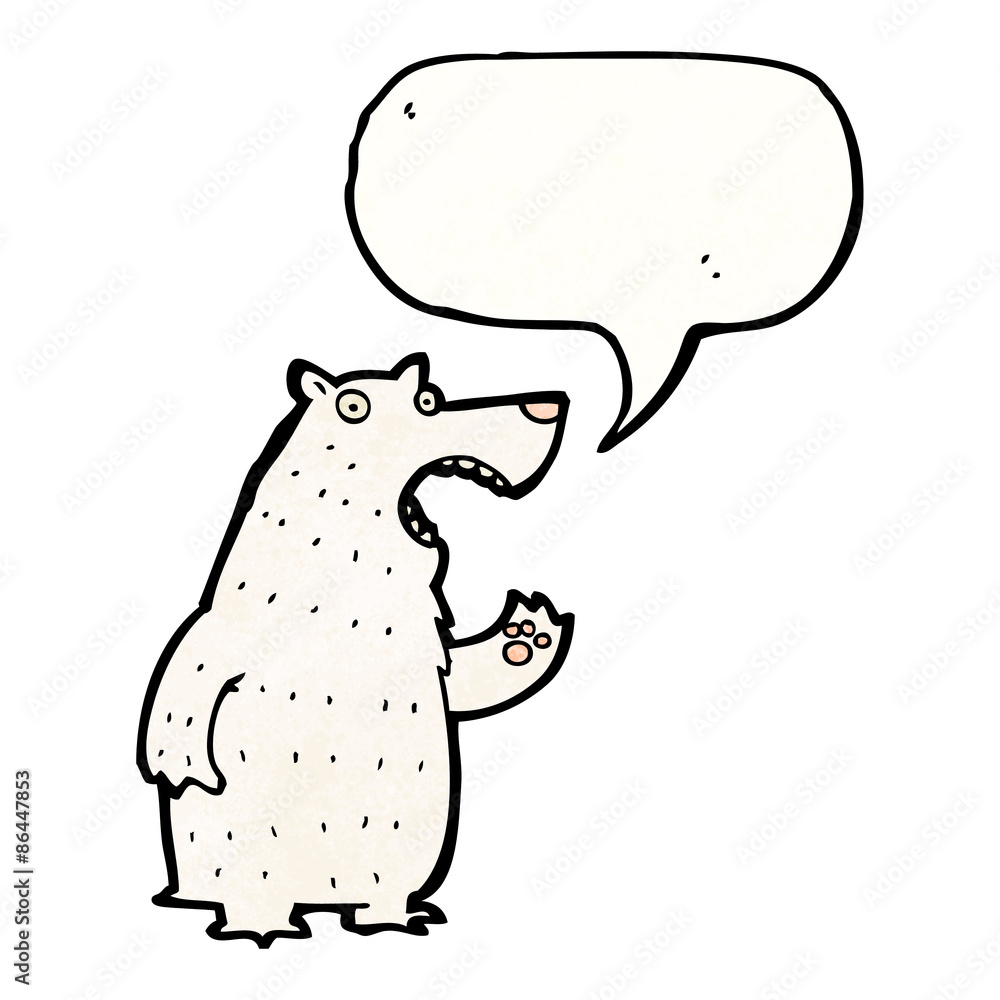 cartoon polar bear with speech bubble cartoon polar bear with speech bubble