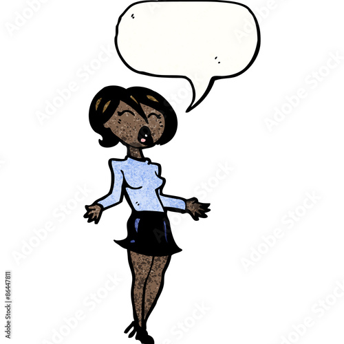 cartoon woman in short skirt
