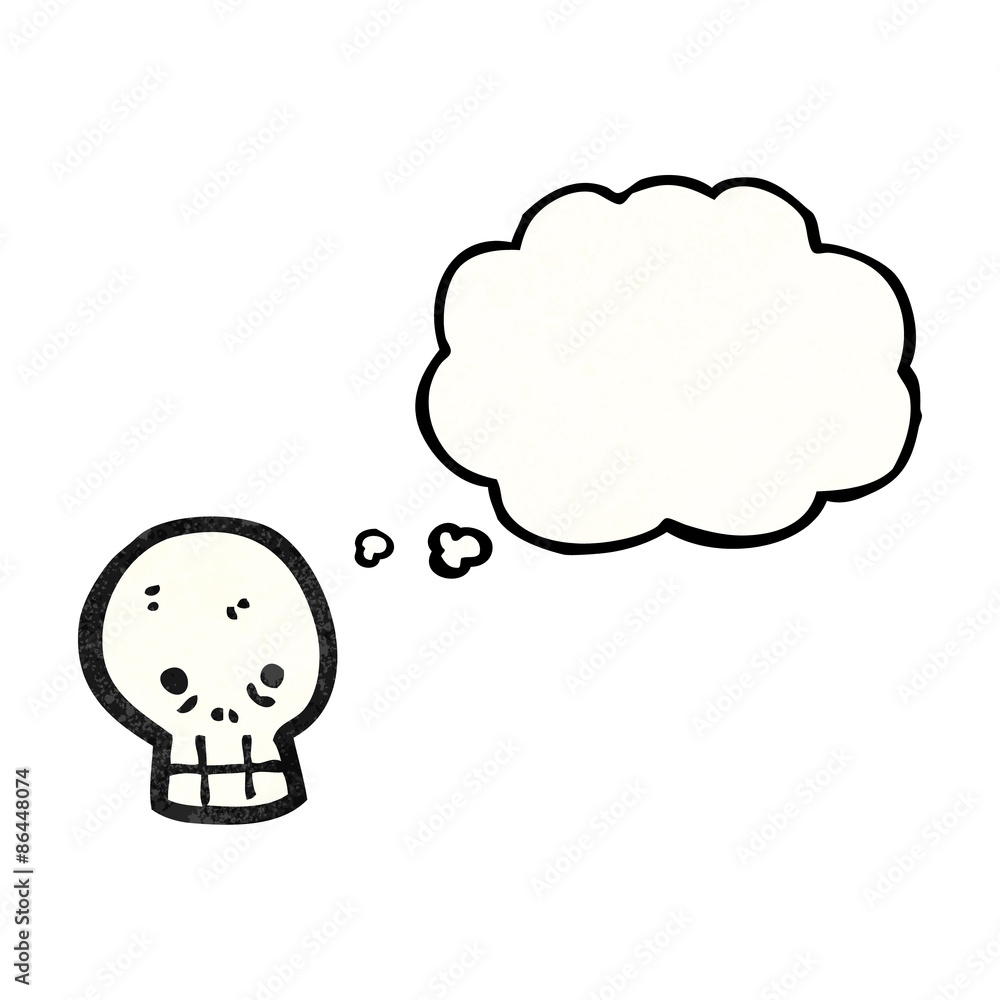 skull with thought bubble cartoon skull with thought bubble cartoon