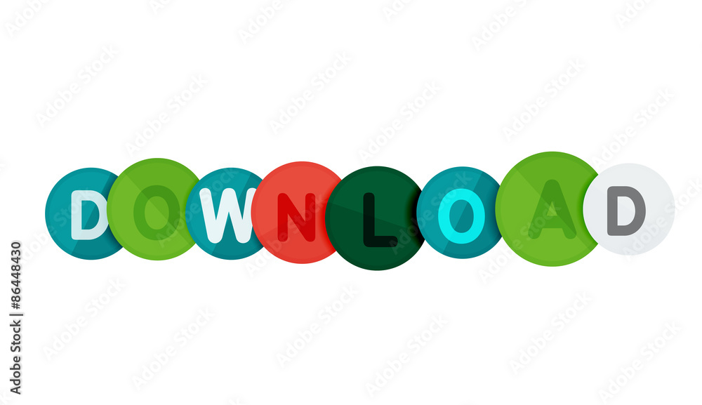 Download button made of glossy circles Download button made of glossy circles