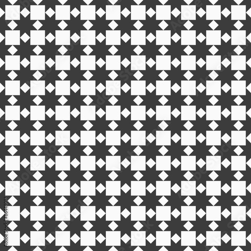 Black and white seamless pattern with stylized stars