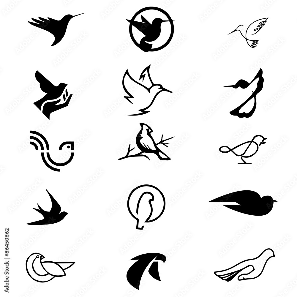 Logo Ptaki - obrazy, fototapety, plakaty 