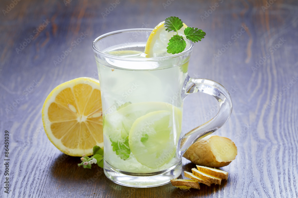 Fototapeta premium cup of hot green tea