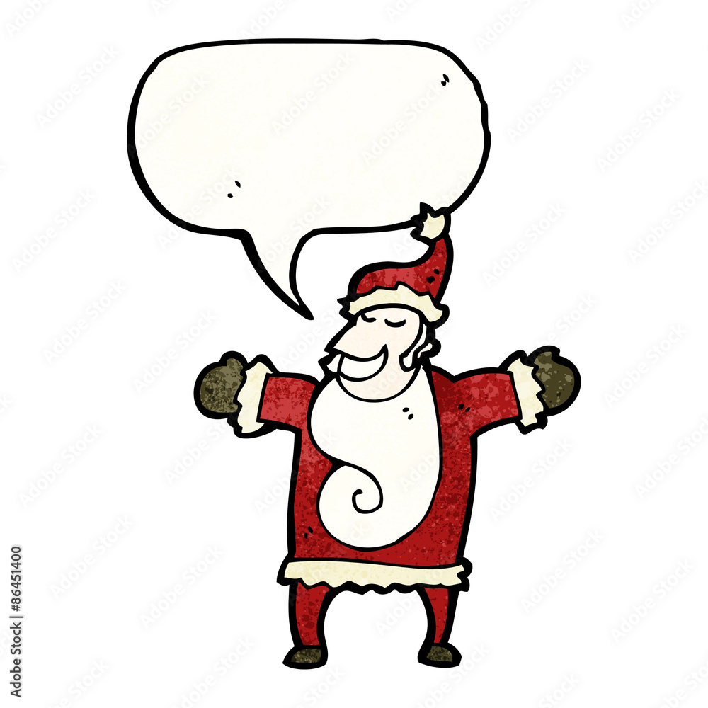 cartoon santa with speech bubble cartoon santa with speech bubble