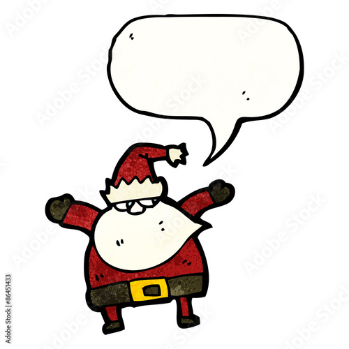 cartoon santa with speech bubble © lineartestpilot