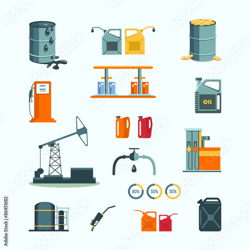 Oil and petrol industry vector objects 
