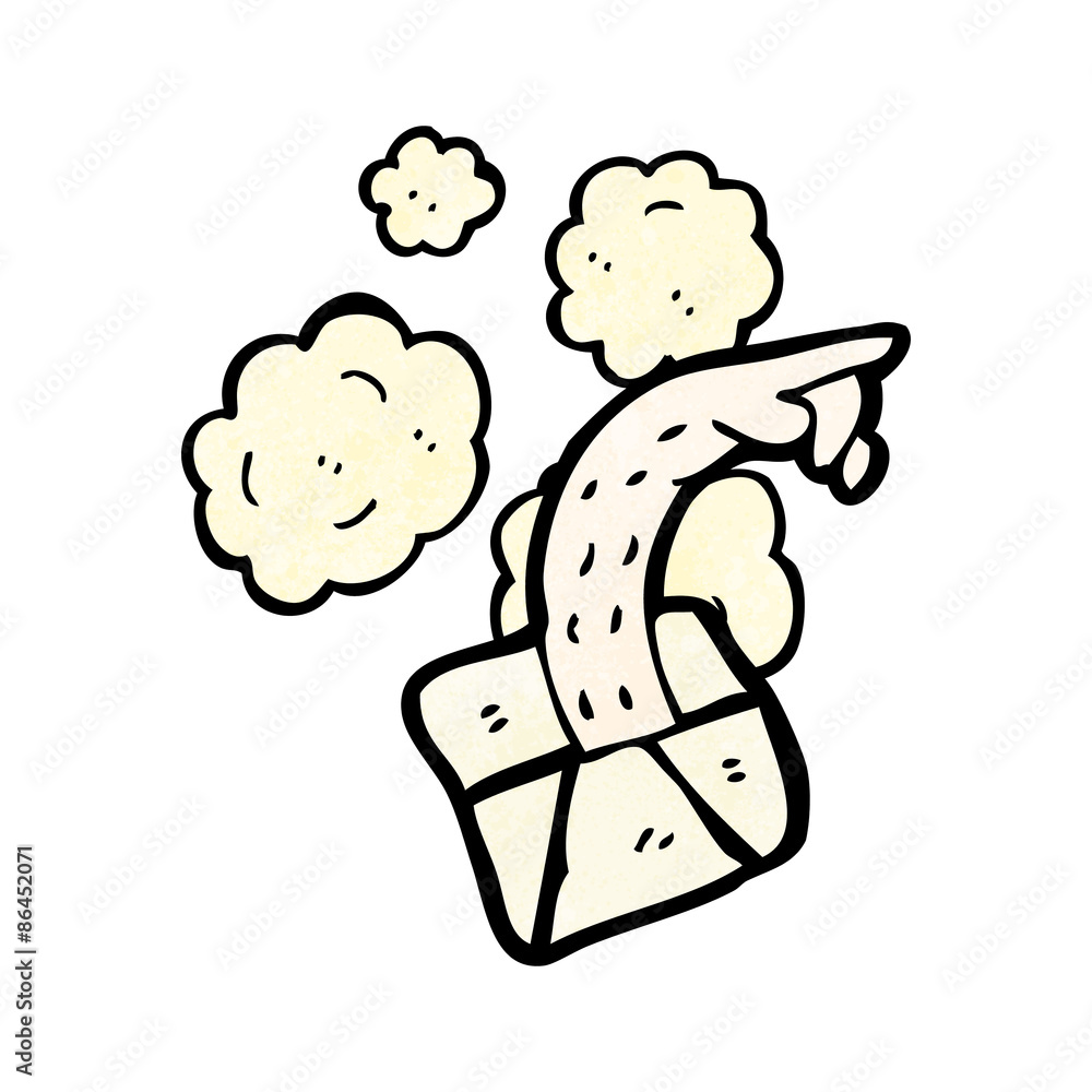 Fototapeta premium pointing arm in letter cartoon