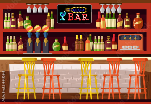 Vector bar flat illustration