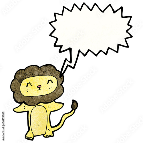 Fototapeta Naklejka Na Ścianę i Meble -  cute lion roaring cartoon