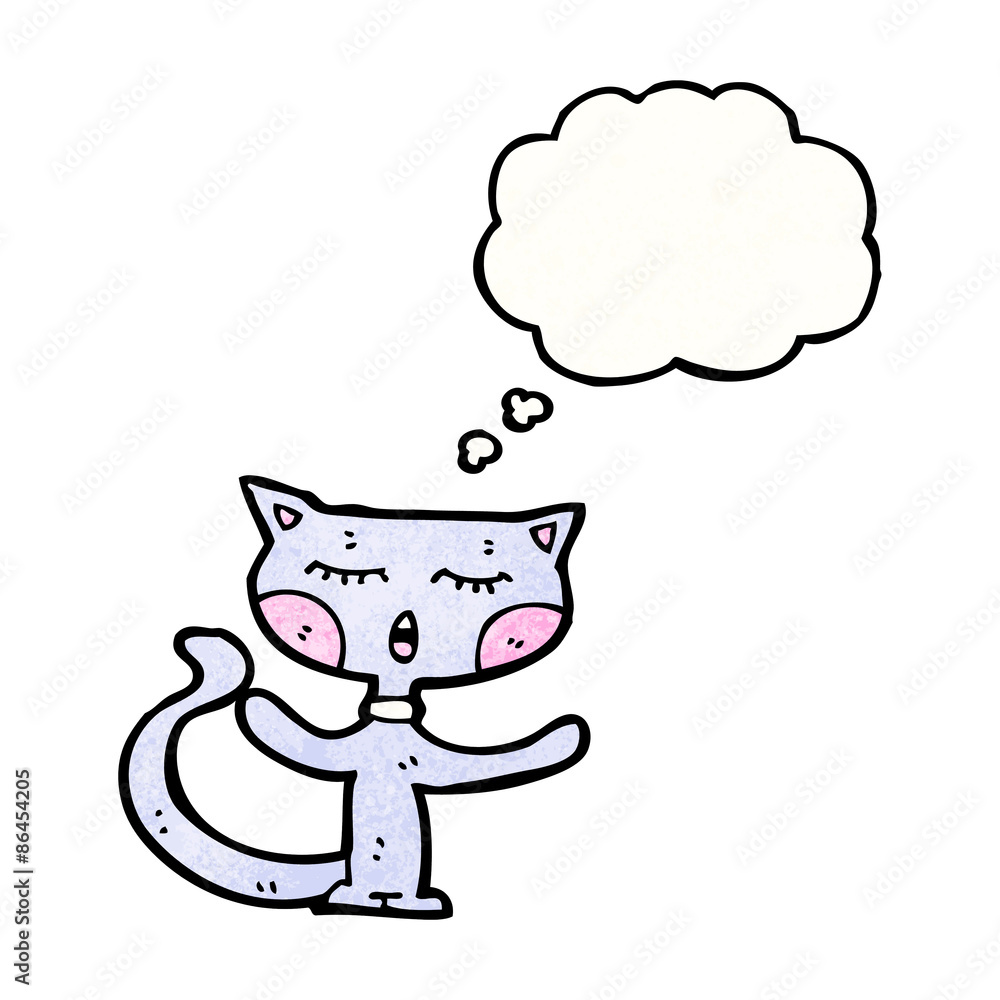 cartoon cat with thought bubble cartoon cat with thought bubble