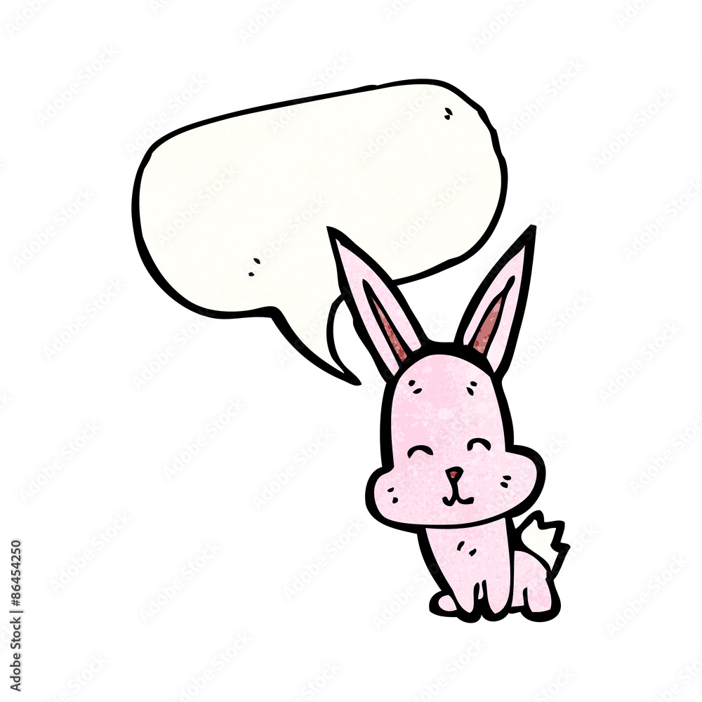 little rabbit with speech bubble little rabbit with speech bubble