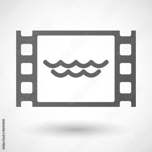 35mm film frame with a water sign