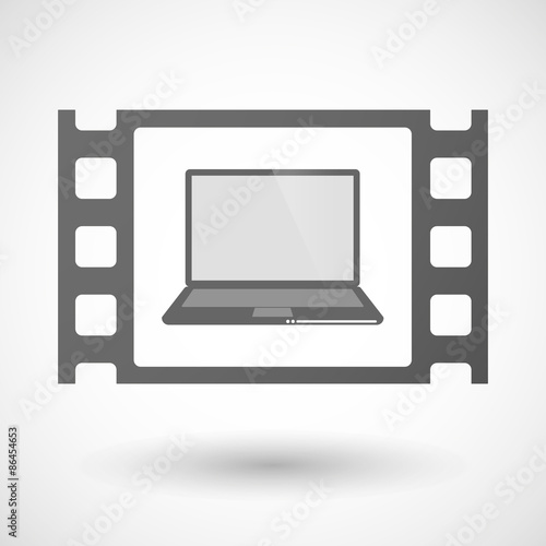 35mm film frame with a laptop