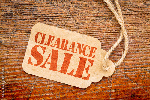 clearance sale sign on a price tag photo