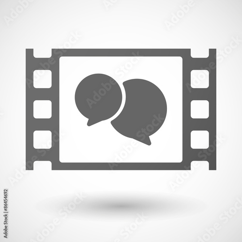 35mm film frame with a comic balloon