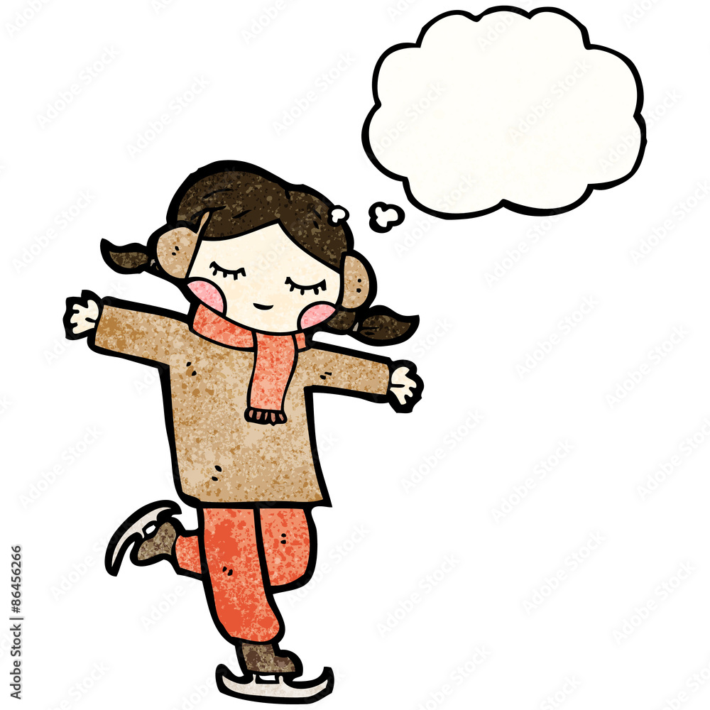 ice skating cartoon girl ice skating cartoon girl