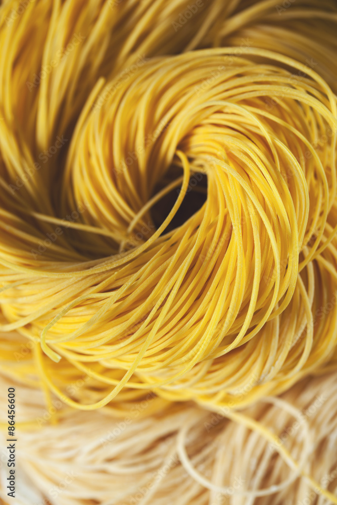 homemade dried chinese noodles roll background