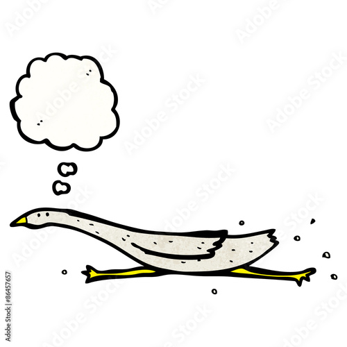 cartoon running goose