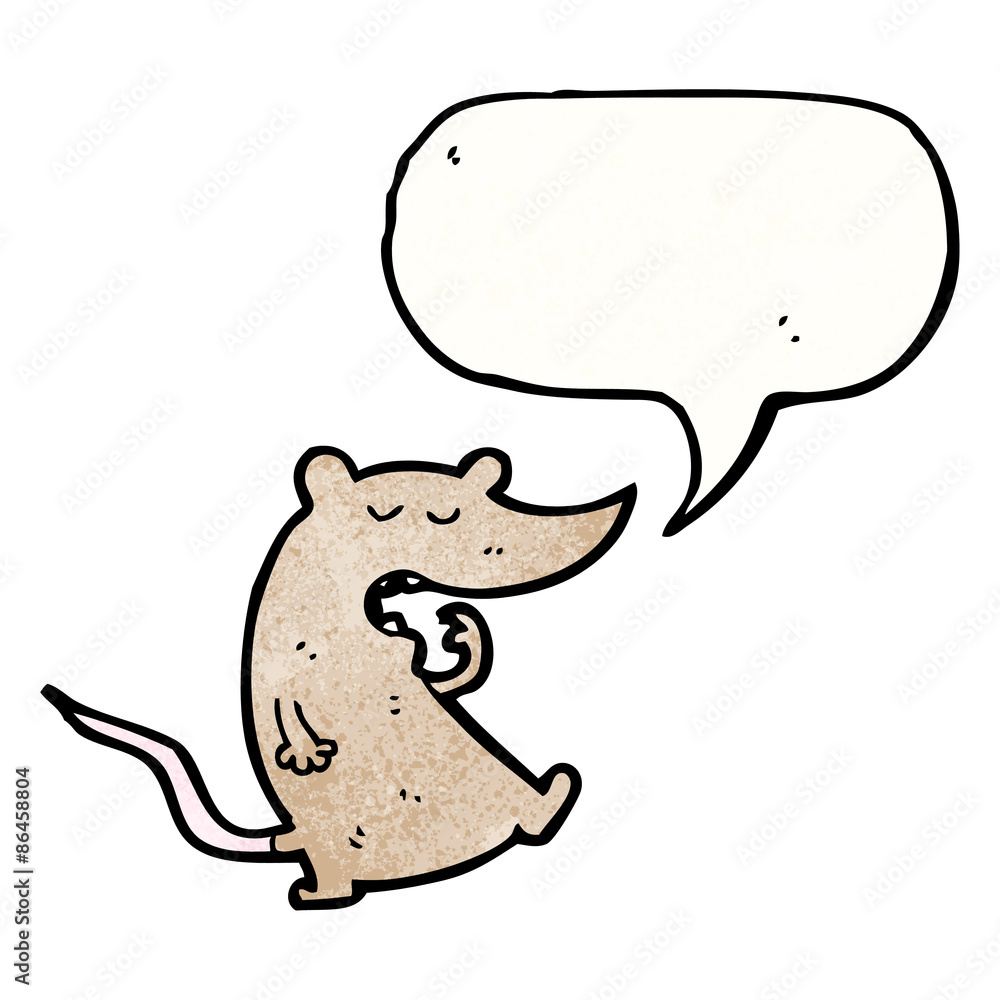 cartoon tired mouse with speech bubble cartoon tired mouse with speech bubble