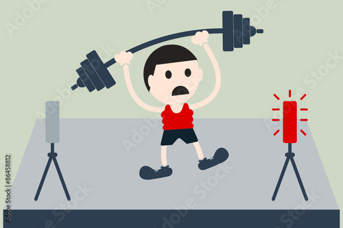 weightlifting athlete is lose