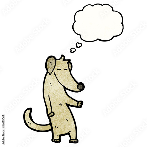cartoon dog with thought bubble