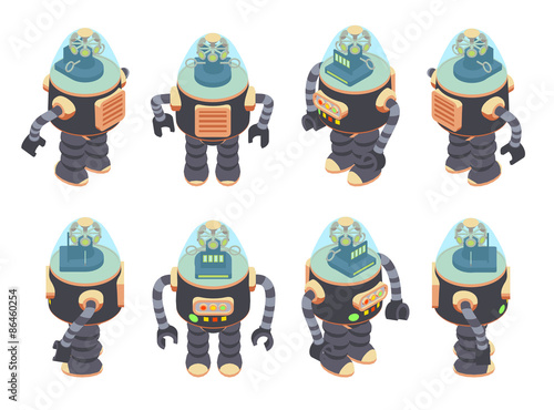 Isometric retro robot