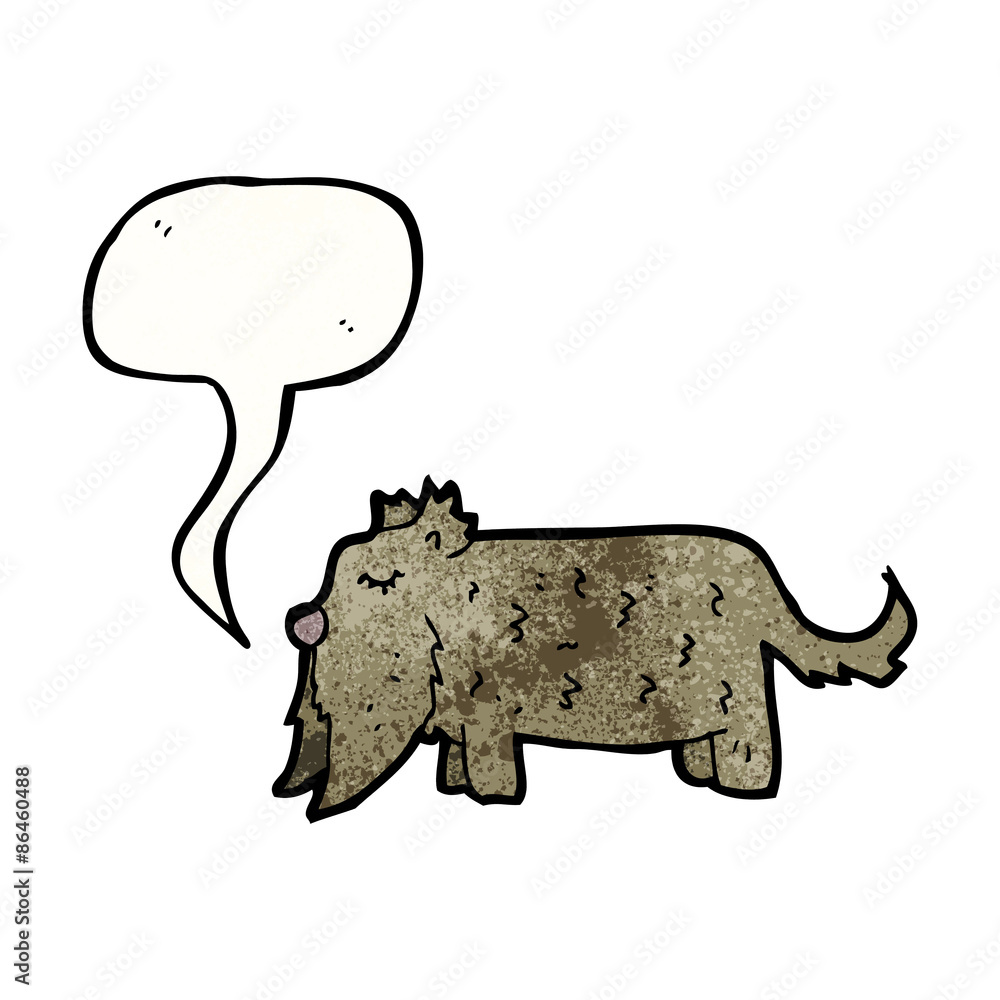 cartoon little dog with speech bubble cartoon little dog with speech bubble