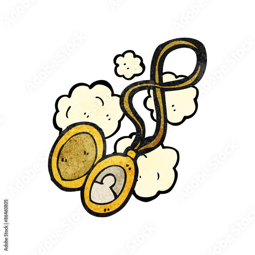 old photograph in locket cartoon