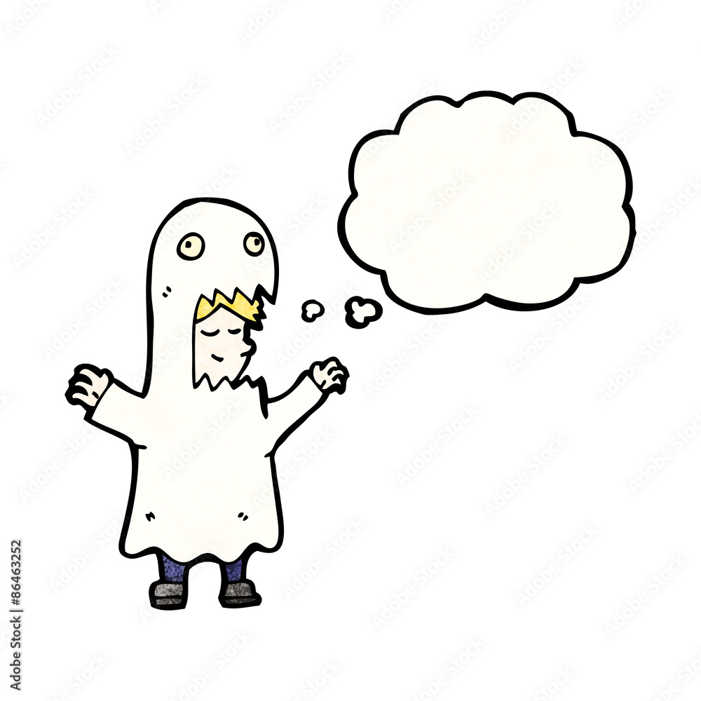 cartoon man in ghost costume cartoon man in ghost costume
