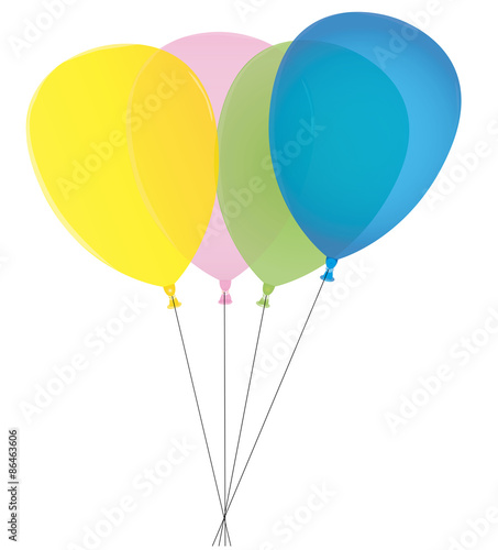Ballons - Bleu - jaune - rose - vert - Fête - Célébration - Anniversaire