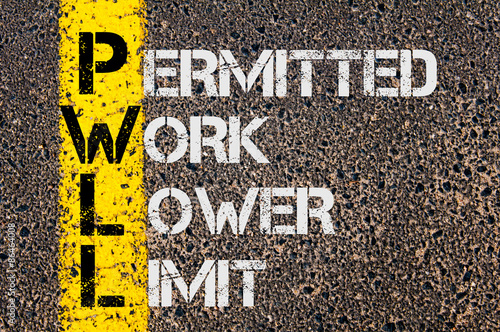 Business Acronym PWLL as Permitted Work Lower Limit photo