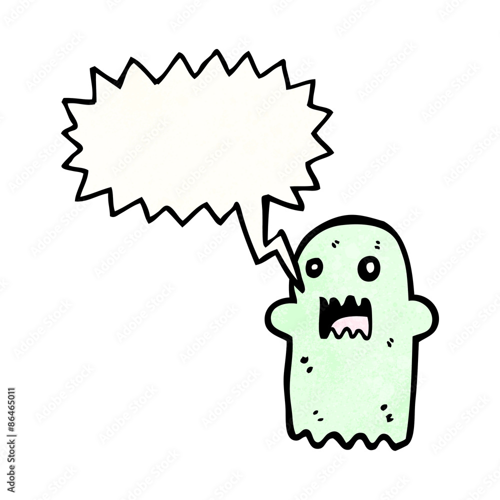 cartoon shrieking ghost